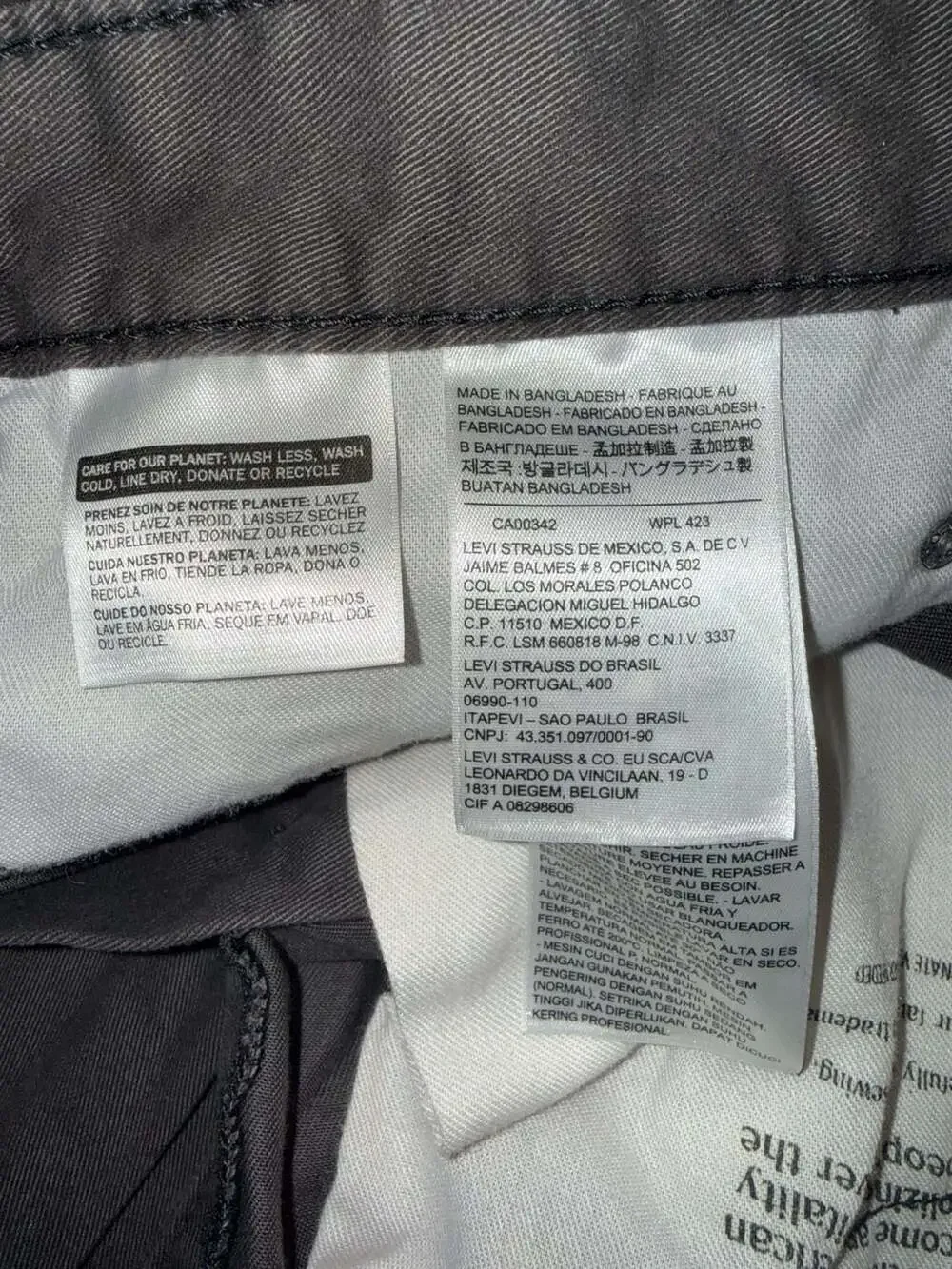Levi's 514 Straight Fit Men's Charcoal Gray Jeans Size 36x32